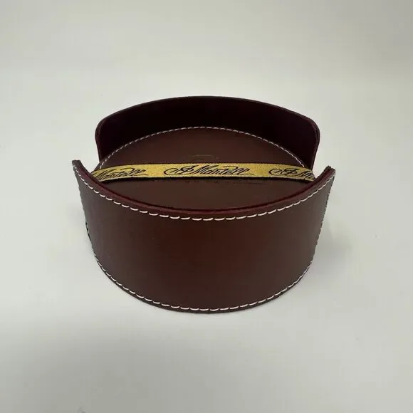Martell Cognac Set Of 4 Leather Reusable Coasters With Case Holder Brown - Picture 1 of 7